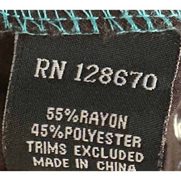 Cowgirl Hardware L/S Brown Turquoise Bling Snap Shirt Womens Small - Picture 7 of 7